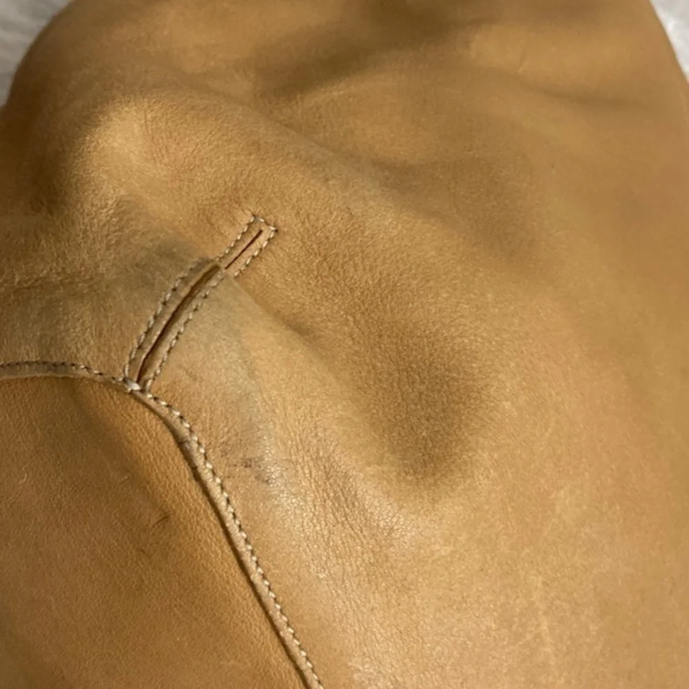 Coach vintage XL Leather Convertable Duffle Bag Tote Purse 9151 tan nickel